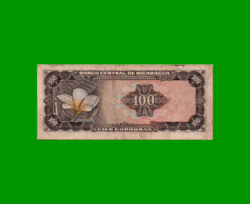 BILLETE DE NICARAGUA 100 CORDOBAS, PICK 132, ESTADO BUENO +. - Imagen 2