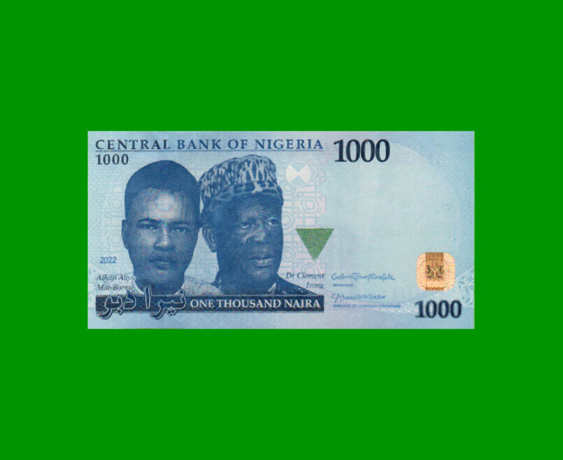 BILLETE DE NIGERIA 1000 NAIRA, PICK 49, AÑO 2022, ESTADO SIN CIRCULAR.-