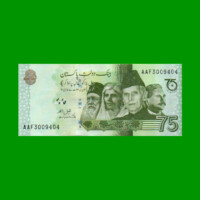 BILLETE DE PAKISTAN 75 RUPIAS, PICK 56, ESTADO SIN CIRCULAR.-