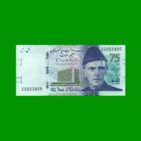 BILLETE DE PAKISTAN 75 RUPIAS, PICK 57, ESTADO SIN CIRCULAR.-