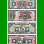 PANAMA SET DE 4 BILLETES, FASCIMIL 1, 5, 10, 20 BALBOAS, ESTADO SIN CIRCULAR.-