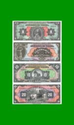 PANAMA SET DE 4 BILLETES, FASCIMIL 1, 5, 10, 20 BALBOAS, ESTADO SIN CIRCULAR.-