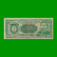 BILLETE DE PARAGUAY 100 GUARANIES, PICK 205, ESTADO MUY BUENO-.