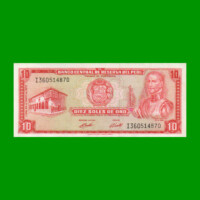 BILLETE DE PERU 10 SOLES, PICK 100c, AÑO 1974, ESTADO EXECELENTE +.