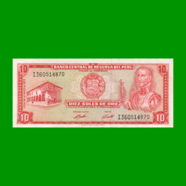 BILLETE DE PERU 10 SOLES, PICK 100c, AÑO 1974, ESTADO EXECELENTE +.