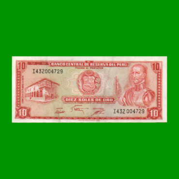 BILLETE DE PERU 10 SOLES, PICK 106, AÑO 1975, ESTADO EXCELENTE. -