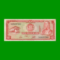 BILLETE DE PERU 10 SOLES, PICK 106, AÑO 1975, ESTADO MUY BUENO +.