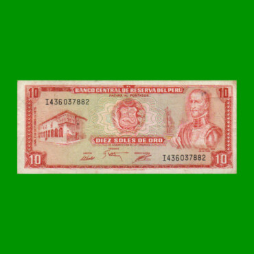 BILLETE DE PERU 10 SOLES, PICK 106, AÑO 1975, ESTADO MUY BUENO +.