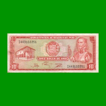 BILLETE DE PERU 10 SOLES, PICK 112, AÑO 1976, ESTADO MUY BUENO.-