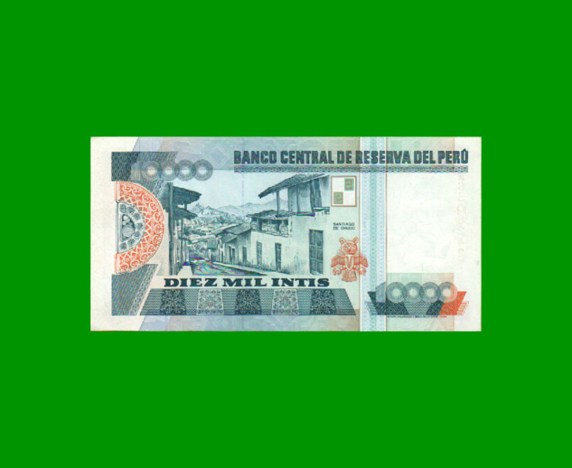 BILLETE DE PERU 10.000 INTIS, PICK 140, AÑO 1988, ESTADO EXECELENTE.- - Imagen 2