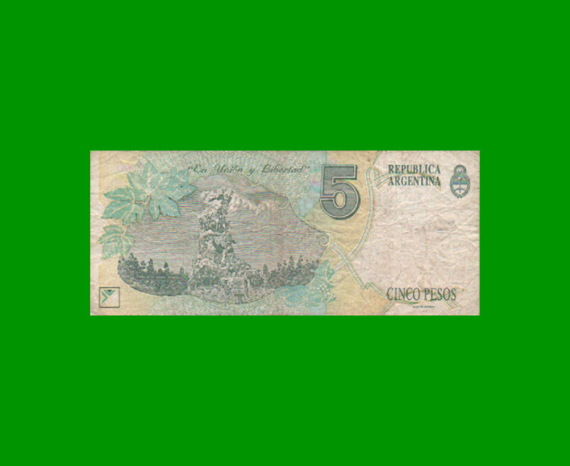 PESOS CONVERTIBLES 1er DISEÑO $5,00, BOT 3035, AÑO 1997, ESTADO BUENO.- - Imagen 2