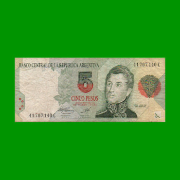 PESOS CONVERTIBLES 1er DISEÑO $5,00, BOT 3035, AÑO 1997, ESTADO BUENO.-