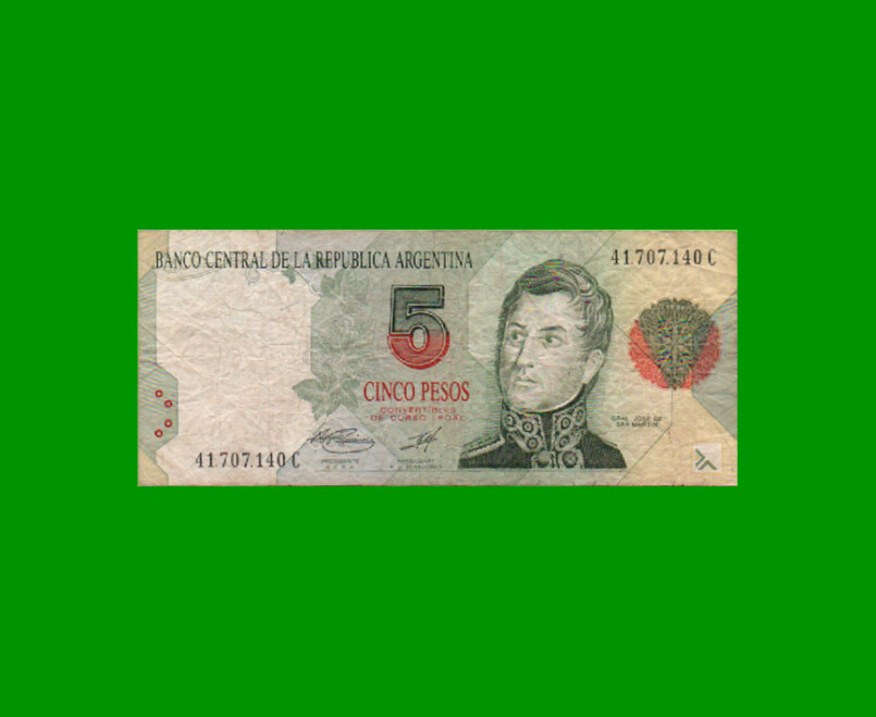 PESOS CONVERTIBLES 1er DISEÑO $5,00, BOT 3035, AÑO 1997, ESTADO BUENO.-