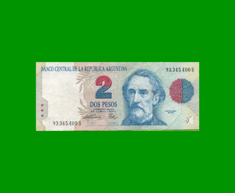 PESOS CONVERTIBLES 1er DISEÑO $2,00, BOT 3018, AÑO 1996, ESTADO MUY BUENO-.