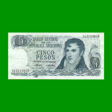 PESOS LEY 18.188 $5,00, BOT 2331a, AÑO 1975, ESTADO SIN CIRCULAR.-
