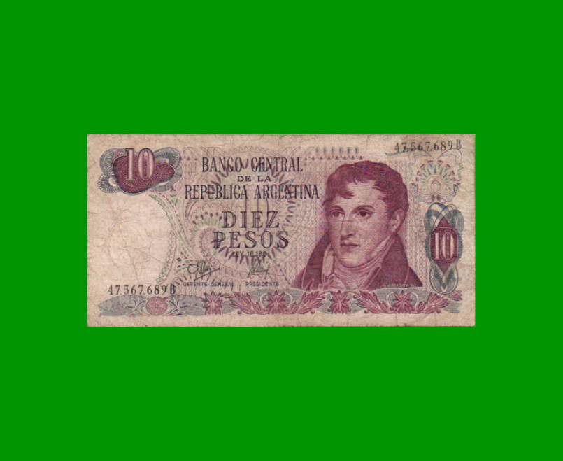 PESOS LEY 18.188 $10,00, BOT 2346, AÑO 1972, ESTADO BUENO .-