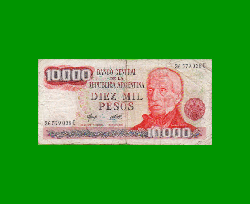 PESOS LEY 18.188 $10.000,00, BOT 2482, AÑO 1977, ESTADO BUENO.-