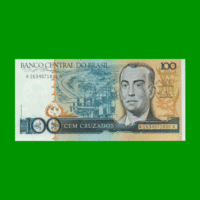 BILLETE DE BRASIL 100 CRUZADOS, PICK 211c, AÑO 1987, ESTADO EXCELENTE + .-