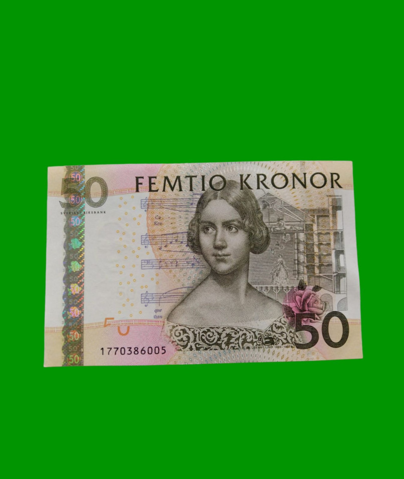 BILLETE DE SUECIA 50 KRONOR, PICK 64b, AÑO 2008, SIN CIRCULAR.-