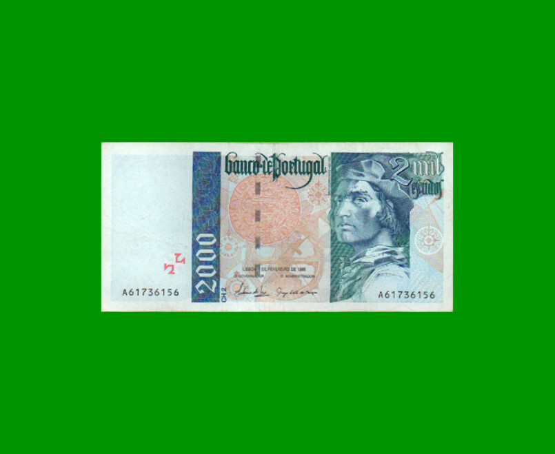 BILLETE DE PORTUGAL 2000 ESCUDOS, PICK 189b, AÑO 1996, EXELENTE- .-