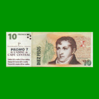 BILLETE DE ARGENTINA, 2DO DISEÑO 10 PESOS, "CASINO CAFE CENTRAL", PUBLICITARIO FANTASIA, ESTADO SIN CIRCULAR .-