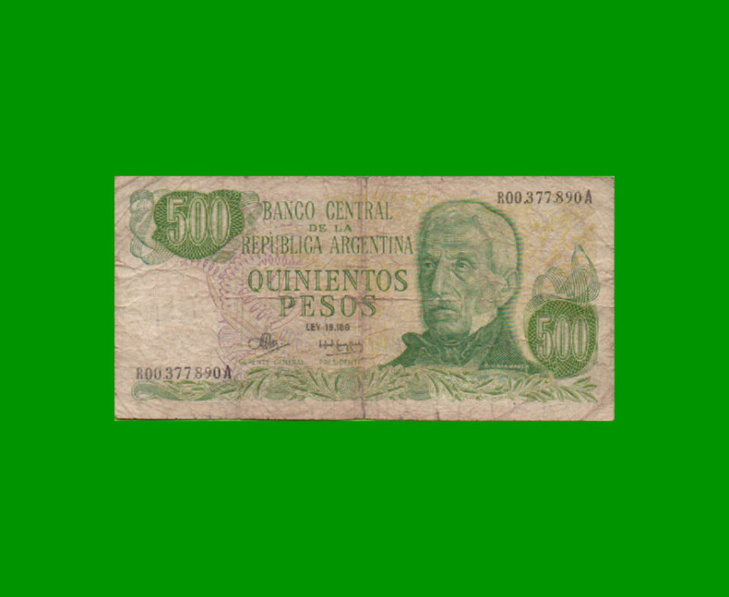 REPOSICION BILLETE PESOS LEY 18.188 $ 500,00, BOT 2416, ESTADO BUENO.-