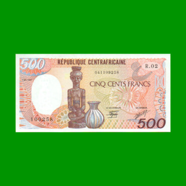 BILLETE DE REPUBLICA CENTROAFRICANA 500 FRANCOS, PICK 14d, ESTADO SIN CIRCULAR.-