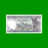 BILLETE DE RWANDA 100 FRANCOS, PICK 18, AÑO 1989 ESTADO SIN CIRCULAR.-