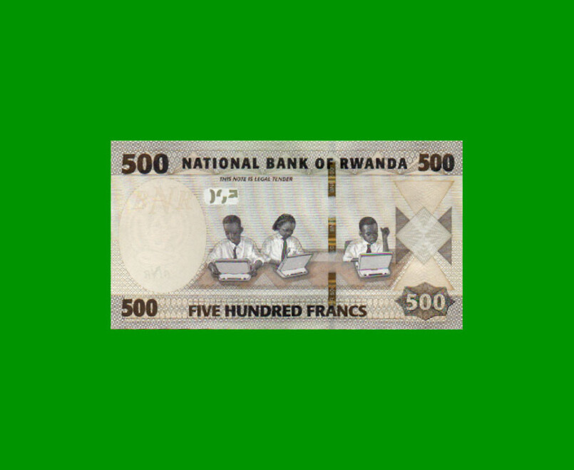 BILLETE DE RWANDA 500 FRANCOS, PICK 42, AÑO 2019 ESTADO SIN CIRCULAR.- - Imagen 2