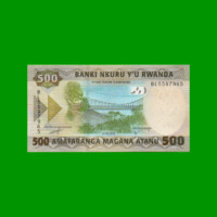 BILLETE DE RWANDA 500 FRANCOS, PICK 42, AÑO 2019 ESTADO SIN CIRCULAR.-