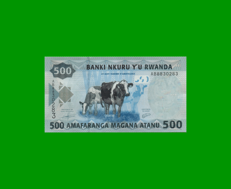 BILLETE DE RWANDA 500 FRANCOS, PICK 38, AÑO 2013, ESTADO SIN CIRCULAR.-