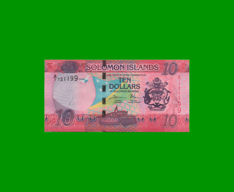 BILLETE DE ISLAS SALOMON 10 DOLARES, PICK 33, ESTADO SIN CIRCULAR.-