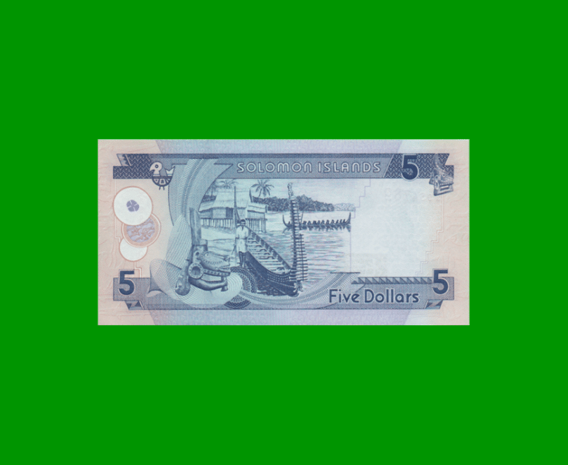 BILLETE DE ISLAS SALOMON 5 DOLARES,  PICK 26, ESTADO SIN CIRCULAR.- - Imagen 2