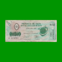 BONO DE SALTA 100,00 DE AUSTRALES, EC 067, AÑO 1989, ESTADO BUENO.-