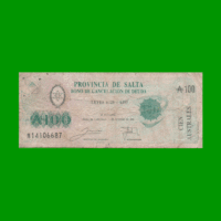 BONO DE SALTA 100,00 DE AUSTRALES, EC 069, AÑO 1989, ESTADO BUENO.-