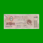BONO DE SALTA 500,00 DE AUSTRALES, EC 070, AÑO 1989, ESTADO MUY BUENO- .-