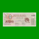 BONO DE SALTA 500,00 DE AUSTRALES, EC 071, AÑO 1989, ESTADO MUY BUENO+.-