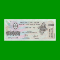 BONO DE SALTA 10.000,00 DE AUSTRALES, EC 081, AÑO 1991, ESTADO SIN CIRCULAR.-