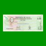 BONO DE SALTA $a100,00, EC 001, AÑO 1985, ESTADO EXCELENTE -.