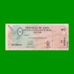 BONO DE SALTA 1,00 AUSTRAL, EC 051, AÑO 1985, ESTADO MUY BUENO.-