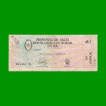 BONO DE SALTA 1,00 DE AUSTRAL, EC 052, AÑO 1986, ESTADO BUENO.-