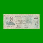 BONO DE SALTA 1.000,00 DE AUSTRALES, EC 073, AÑO 1989, ESTADO BUENO.-
