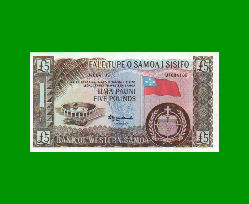 BILLETE DE SAMOA 5 LIBRAS, PICK 15CS, AÑO 2020 ESTADO SIN CIRCULAR.-