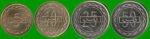 BAHREIN SET DE CUATRO MONEDAS 5, 10, 25 Y 50 FILS, AÑO 1992, ESTADO NUEVAS.-