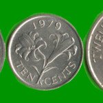BERMUDAS SET DE TRES MONEDAS 0,5; 0,10 Y 0,25 Ctvos, AÑO 1979/ 1985, ESTADO NUEVAS.-