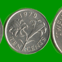 BERMUDAS SET DE TRES MONEDAS 0,5; 0,10 Y 0,25 Ctvos, AÑO 1979/ 1985, ESTADO NUEVAS.-