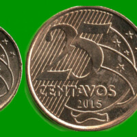 BRASIL SET DE SEIS MONEDAS 0,1; 0,5; 0,10; 0,25 y 0,50 Ctvos y 1 Real BIMETALICA, AÑO 2004/ 2018, ESTADO NUEVAS.-