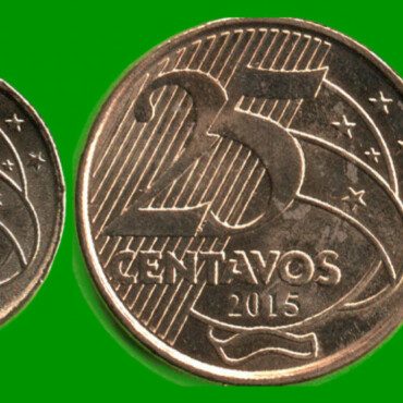 BRASIL SET DE SEIS MONEDAS 0,1; 0,5; 0,10; 0,25 y 0,50 Ctvos y 1 Real BIMETALICA, AÑO 2004/ 2018, ESTADO NUEVAS.-