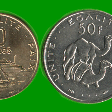 DJIBOUTI SET DE CUATRO MONEDAS 10, 20, 50 Y 100 FRANCOS, AÑO 1991, ESTADO NUEVAS.-