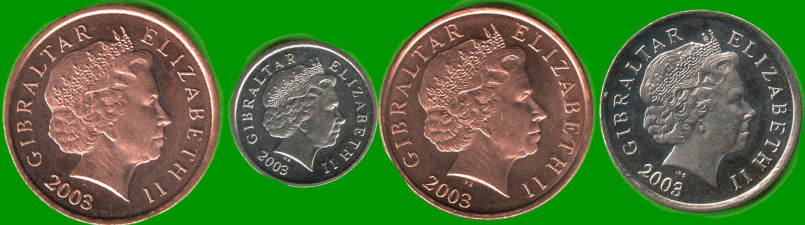 GIBRALTAR SET DE CUATRO MONEDAS 1, 2, 5 Y 10 PENIQUES, AÑO 2003, ESTADO NUEVAS.- - Imagen 2